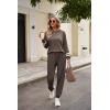 imageEkouaer Sweatsuits Womens Loungewear Set Tracksuit Long Sleeve Pajamas Set with Pockets 2 Piece Outfits Lounge SetsBrown