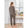 imageEkouaer Sweatsuits Womens Loungewear Set Tracksuit Long Sleeve Pajamas Set with Pockets 2 Piece Outfits Lounge SetsBrown