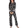 imageEkouaer Sweatsuits Womens Loungewear Set Tracksuit Long Sleeve Pajamas Set with Pockets 2 Piece Outfits Lounge SetsChristmas Black