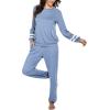 imageEkouaer Sweatsuits Womens Loungewear Set Tracksuit Long Sleeve Pajamas Set with Pockets 2 Piece Outfits Lounge SetsClear Blue