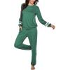 imageEkouaer Sweatsuits Womens Loungewear Set Tracksuit Long Sleeve Pajamas Set with Pockets 2 Piece Outfits Lounge SetsDark Green