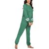 imageEkouaer Sweatsuits Womens Loungewear Set Tracksuit Long Sleeve Pajamas Set with Pockets 2 Piece Outfits Lounge SetsDark Green