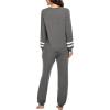 imageEkouaer Sweatsuits Womens Loungewear Set Tracksuit Long Sleeve Pajamas Set with Pockets 2 Piece Outfits Lounge SetsGrey