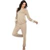 imageEkouaer Sweatsuits Womens Loungewear Set Tracksuit Long Sleeve Pajamas Set with Pockets 2 Piece Outfits Lounge SetsKhaki2