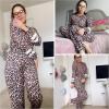 imageEkouaer Sweatsuits Womens Loungewear Set Tracksuit Long Sleeve Pajamas Set with Pockets 2 Piece Outfits Lounge SetsLeopard