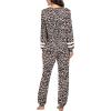 imageEkouaer Sweatsuits Womens Loungewear Set Tracksuit Long Sleeve Pajamas Set with Pockets 2 Piece Outfits Lounge SetsLeopard