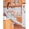 imageEkouaer Sweatsuits Womens Loungewear Set Tracksuit Long Sleeve Pajamas Set with Pockets 2 Piece Outfits Lounge SetsLight Gray Star