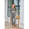 imageEkouaer Sweatsuits Womens Loungewear Set Tracksuit Long Sleeve Pajamas Set with Pockets 2 Piece Outfits Lounge SetsLight Grey