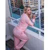 imageEkouaer Sweatsuits Womens Loungewear Set Tracksuit Long Sleeve Pajamas Set with Pockets 2 Piece Outfits Lounge SetsLight Pink