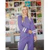 imageEkouaer Sweatsuits Womens Loungewear Set Tracksuit Long Sleeve Pajamas Set with Pockets 2 Piece Outfits Lounge SetsLight Purple