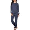 imageEkouaer Sweatsuits Womens Loungewear Set Tracksuit Long Sleeve Pajamas Set with Pockets 2 Piece Outfits Lounge SetsNavy Blue