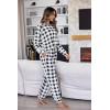imageEkouaer Sweatsuits Womens Loungewear Set Tracksuit Long Sleeve Pajamas Set with Pockets 2 Piece Outfits Lounge SetsPlaid Black White