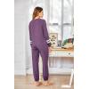 imageEkouaer Sweatsuits Womens Loungewear Set Tracksuit Long Sleeve Pajamas Set with Pockets 2 Piece Outfits Lounge SetsPurple