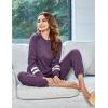 imageEkouaer Sweatsuits Womens Loungewear Set Tracksuit Long Sleeve Pajamas Set with Pockets 2 Piece Outfits Lounge SetsPurple