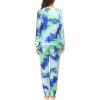 imageEkouaer Sweatsuits Womens Loungewear Set Tracksuit Long Sleeve Pajamas Set with Pockets 2 Piece Outfits Lounge SetsTie Dye Blue