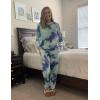 imageEkouaer Sweatsuits Womens Loungewear Set Tracksuit Long Sleeve Pajamas Set with Pockets 2 Piece Outfits Lounge SetsTie Dye Blue