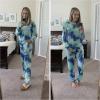 imageEkouaer Sweatsuits Womens Loungewear Set Tracksuit Long Sleeve Pajamas Set with Pockets 2 Piece Outfits Lounge SetsTie Dye Blue