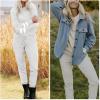 imageEkouaer Sweatsuits Womens Loungewear Set Tracksuit Long Sleeve Pajamas Set with Pockets 2 Piece Outfits Lounge SetsWhite