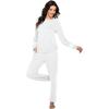 imageEkouaer Sweatsuits Womens Loungewear Set Tracksuit Long Sleeve Pajamas Set with Pockets 2 Piece Outfits Lounge SetsWhite