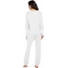 imageEkouaer Sweatsuits Womens Loungewear Set Tracksuit Long Sleeve Pajamas Set with Pockets 2 Piece Outfits Lounge SetsWhite