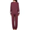 imageEkouaer Sweatsuits Womens Loungewear Set Tracksuit Long Sleeve Pajamas Set with Pockets 2 Piece Outfits Lounge SetsWine Red
