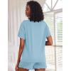 imageEkouaer Tie Dye Pajamas Set Womens Loungewear Sleepwear 2 Piece PJ SetsClear Blue