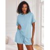 imageEkouaer Tie Dye Pajamas Set Womens Loungewear Sleepwear 2 Piece PJ SetsClear Blue