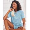 imageEkouaer Tie Dye Pajamas Set Womens Loungewear Sleepwear 2 Piece PJ SetsClear Blue