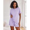 imageEkouaer Tie Dye Pajamas Set Womens Loungewear Sleepwear 2 Piece PJ SetsLilac