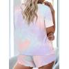imageEkouaer Tie Dye Pajamas Set Womens Loungewear Sleepwear 2 Piece PJ SetsTie Dye Pink Blue Purple
