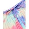 imageEkouaer Tie Dye Pajamas Set Womens Loungewear Sleepwear 2 Piece PJ SetsTie Dye Rainbow