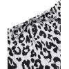 imageEkouaer Tie Dye Pajamas Set Womens Loungewear Sleepwear 2 Piece PJ SetsWhite Black Leopard