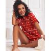 imageEkouaer Tie Dye Pajamas Set Womens Loungewear Sleepwear 2 Piece PJ SetsXmas Red