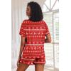 imageEkouaer Tie Dye Pajamas Set Womens Loungewear Sleepwear 2 Piece PJ SetsXmas Red