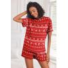 imageEkouaer Tie Dye Pajamas Set Womens Loungewear Sleepwear 2 Piece PJ SetsXmas Red