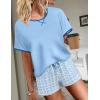imageEkouaer Women Pajama Set Casual Short SetBlue Checkerboard