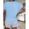 imageEkouaer Women Pajama Set Casual Short SetBlue Checkerboard