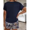 imageEkouaer Women Pajama Set Casual Short SetBlue Paisley Print