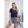 imageEkouaer Women Pajama Set Casual Short SetBlue Paisley Print