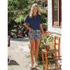 imageEkouaer Women Pajama Set Casual Short SetBlue Paisley Print