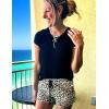 imageEkouaer Women Pajama Set Casual Short SetBrown Leopard