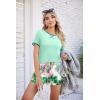 imageEkouaer Women Pajama Set Casual Short SetGreen Hawaii Leaves