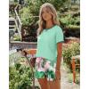imageEkouaer Women Pajama Set Casual Short SetGreen Hawaii Leaves