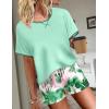 imageEkouaer Women Pajama Set Casual Short SetGreen Hawaii Leaves