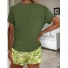 imageEkouaer Women Pajama Set Casual Short SetGreen Leaves