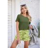 imageEkouaer Women Pajama Set Casual Short SetGreen Leaves