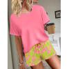 imageEkouaer Women Pajama Set Casual Short SetGreen Pink Flower