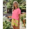 imageEkouaer Women Pajama Set Casual Short SetGreen Pink Flower