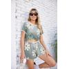 imageEkouaer Women Pajama Set Casual Short SetGrey and White Flowers