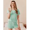 imageEkouaer Women Pajama Set Casual Short SetLight Green